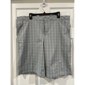 Fila Sport Golf Shorts Mens 40 Gray Plaid Stretch Athletic Fit Performance